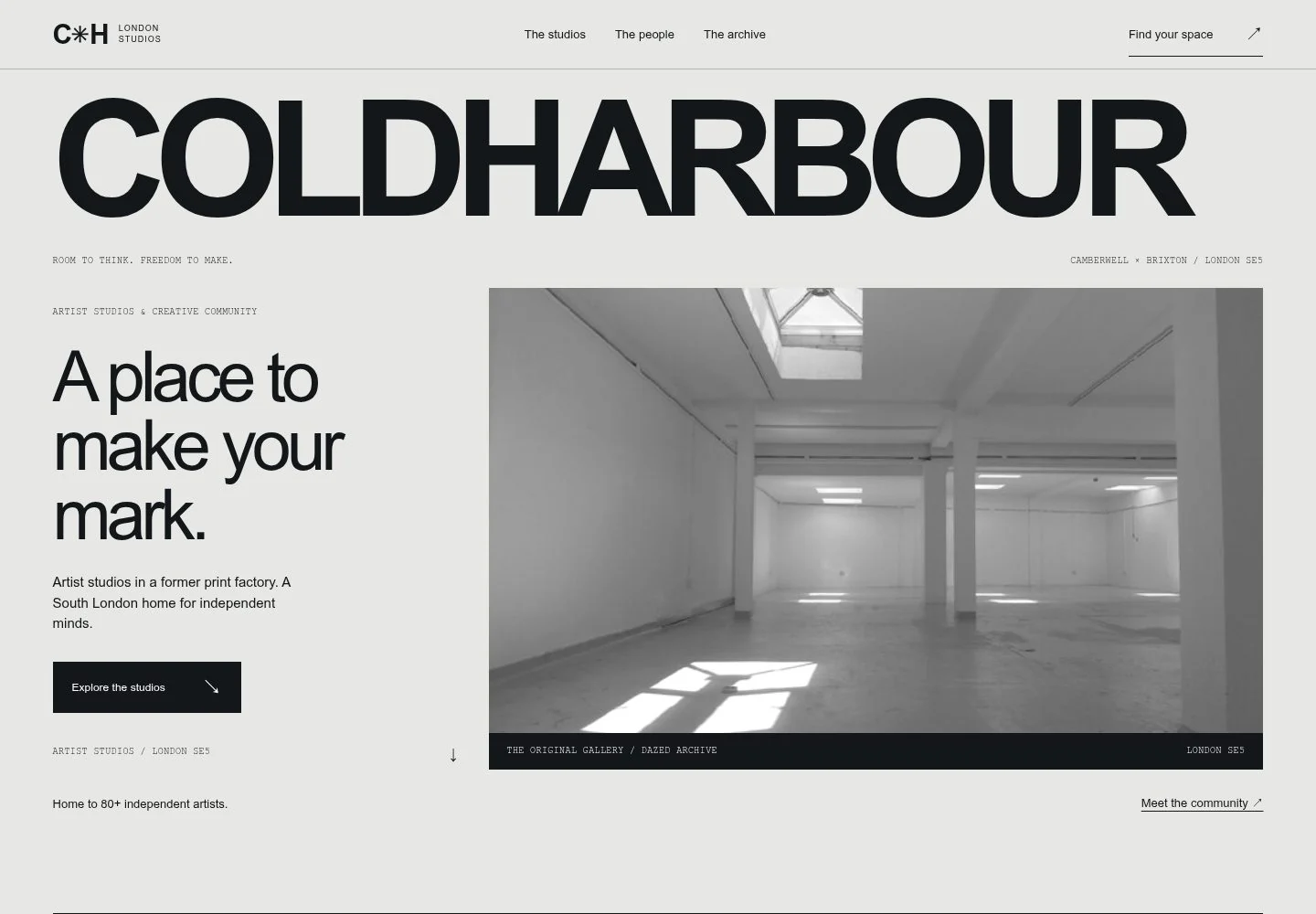 Coldharbour Studios website redesign in progress